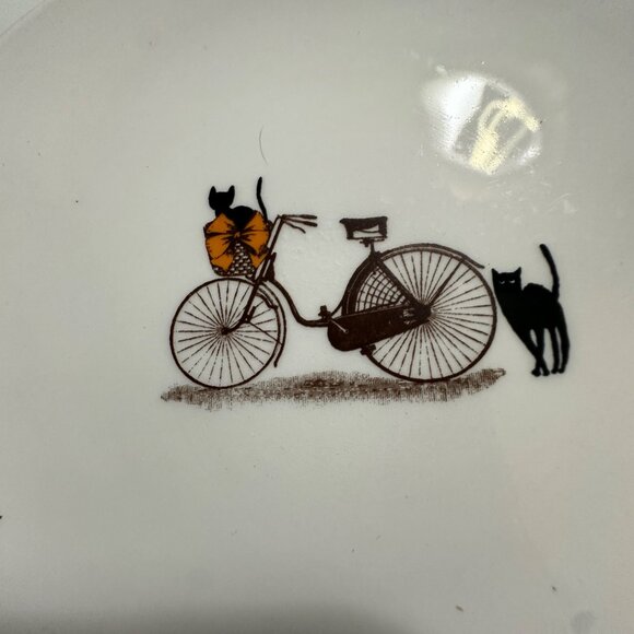 4 Rae Dunn Artisan Collection by Magenta Cats and Bicycle 6.25” dessert plates - Picture 2 of 5